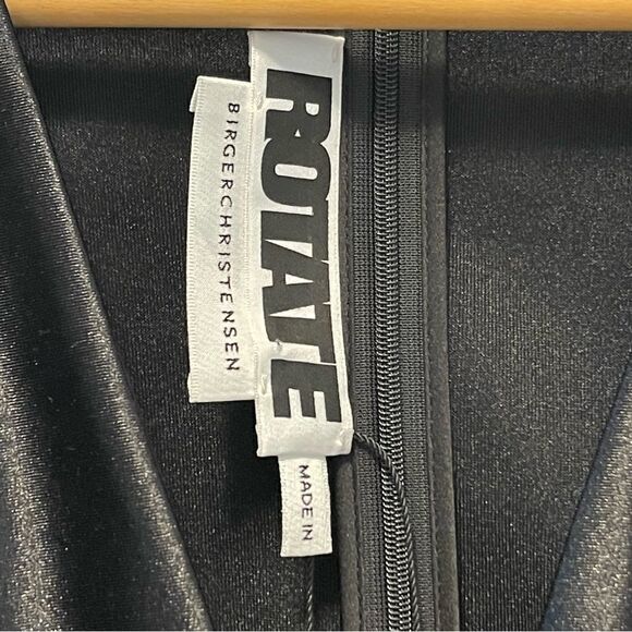 NWOT ROTATE BIRGER CHRISTENSEN No. 24 Satin Mini Black Dress In Size US6 - Picture 8 of 12